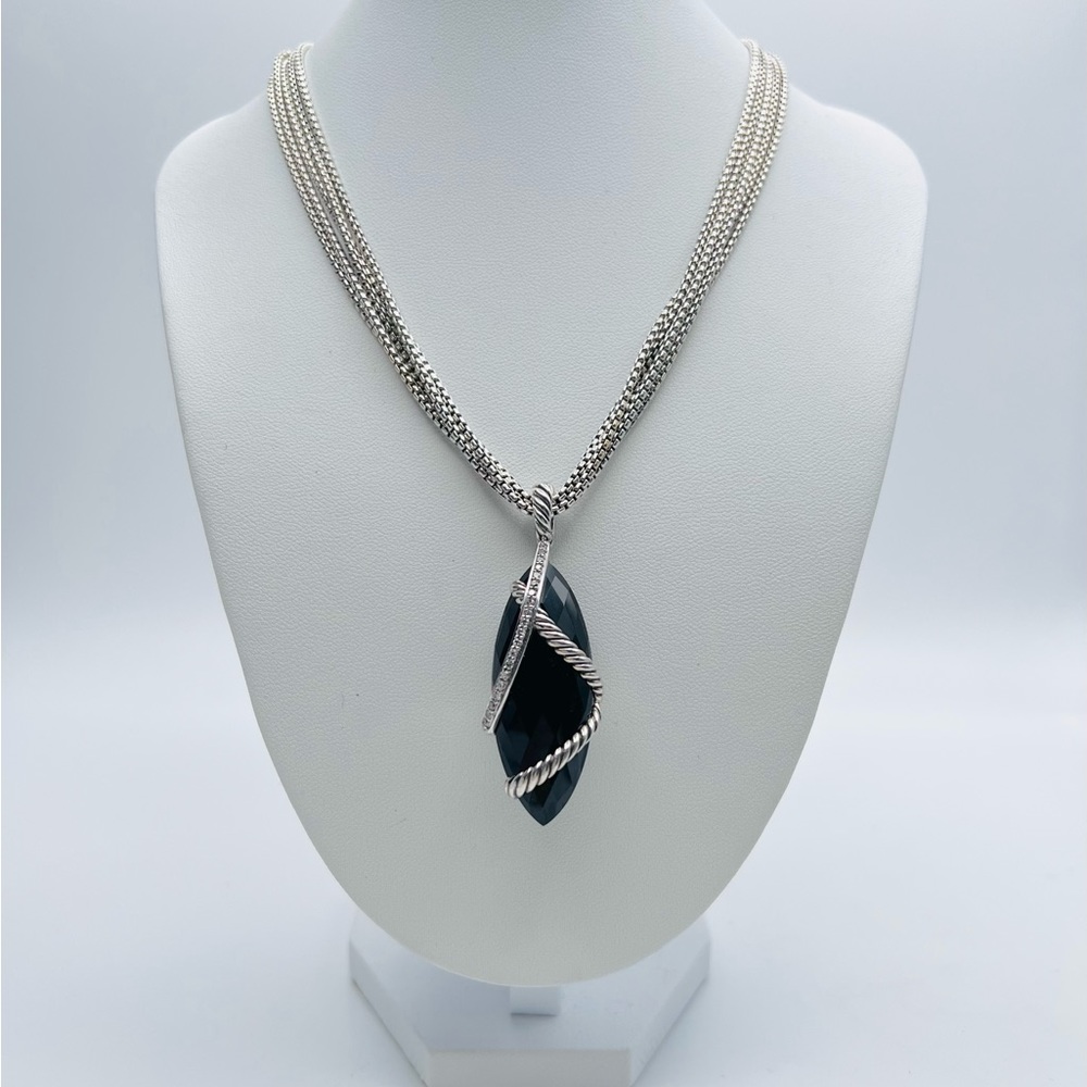 David Yurman Black Onyx & Diamond
Cable Wrap Pendant - Picture 3 of 10